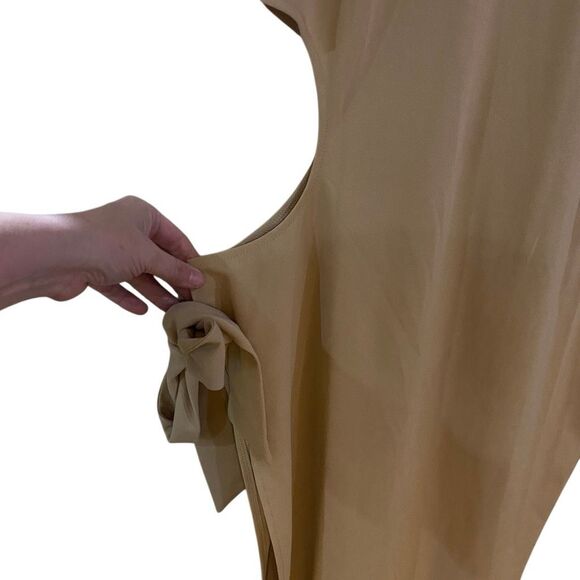 Pretty Little Thing  NWT tan size 14 dress one sleeve cut outs - Picture 8 of 11